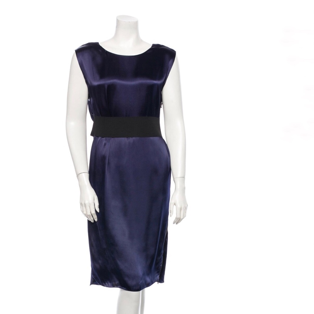 Navy Lanvin Sheath Dress Excellent Condition Sz 8